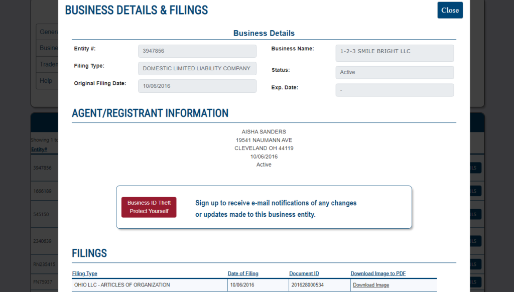 Ohio secretary of state business entity search