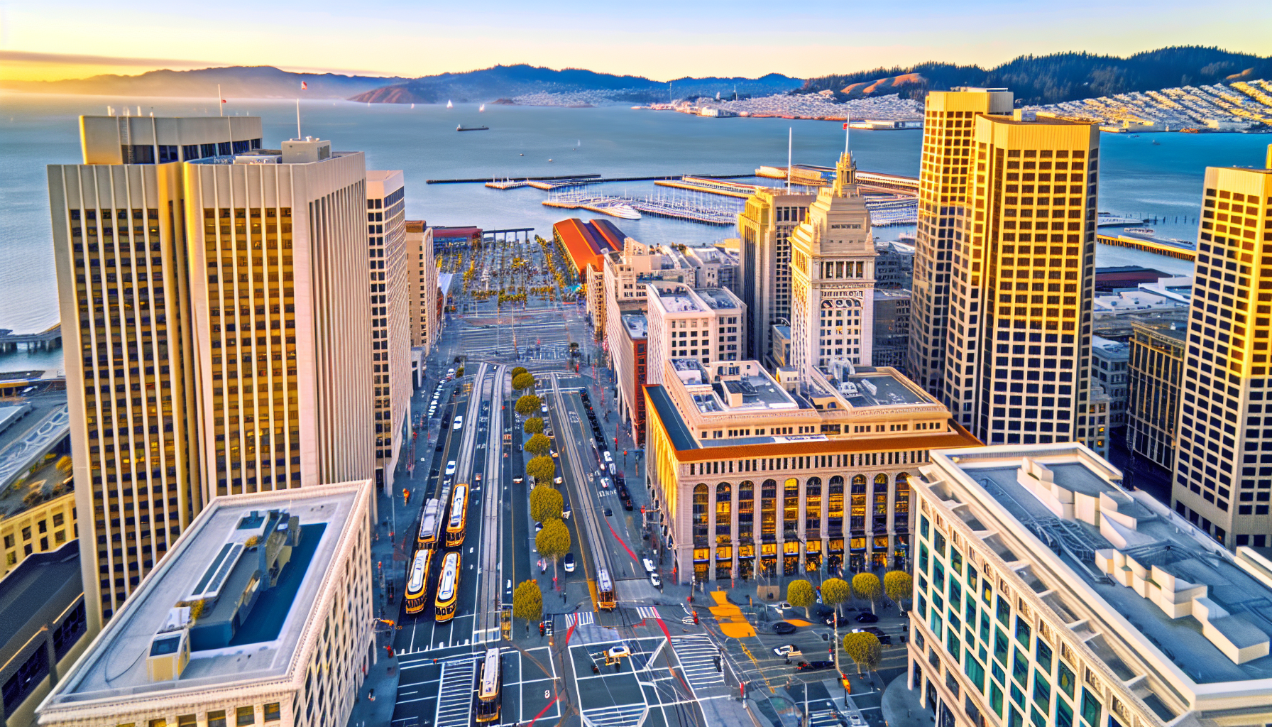 View of Embarcadero district in San Francisco